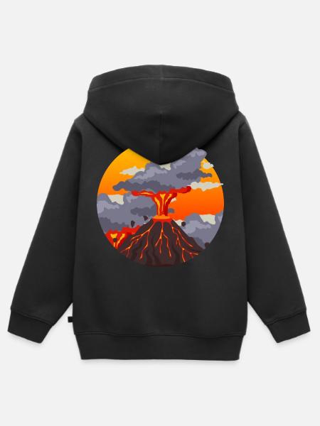 Vulkan - Kinder Premium Organic Zip Hoodie - Schwarz