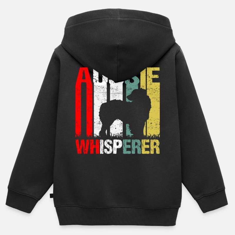 Aussie Flüsterer Vintage - Kinder Premium Organic Zip Hoodie - Schwarz