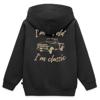 Ich bin nicht alt ich bin ein Klassiker Pick up - Kinder Premium Organic Zip Hoodie - Schwarz - Hinten - AI Model Kid Male (0cm)