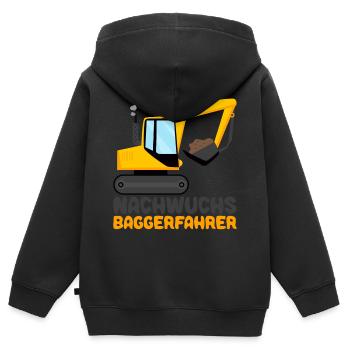 Bagger Motiv für Kinder - Nachwuchs Baggerfahrer - Kinder Premium Organic Zip Hoodie - Schwarz - Hinten - AI Model Kid Male (0cm)