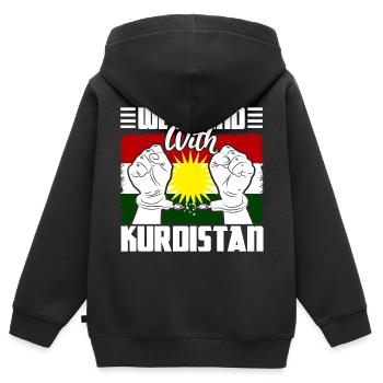 Kurdistan Kurde Menschenrechte Geschenk - Kinder Premium Organic Zip Hoodie - Schwarz - Hinten - AI Model Kid Male (0cm)