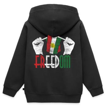 Kurdistan Land Geschenk - Kinder Premium Organic Zip Hoodie - Schwarz - Hinten - AI Model Kid Male (0cm)