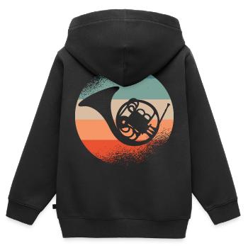 French Horn Horn player - Kids Premium Organic Zip-up Hoodie - black - Back - AI Model Kid Male (0cm)