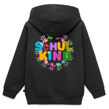 Schulkind 2026 Einschulung 2026 1. Klasse 26 - Kinder Premium Organic Zip Hoodie - Schwarz - Hinten - AI Model Kid Male (0cm)