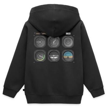 Pilot Cockpit Flugzeug Fliegen - Kinder Premium Organic Zip Hoodie - Schwarz - Hinten - AI Model Kid Male (0cm)