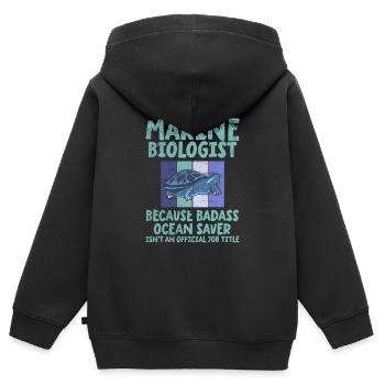 Meeresbiologe Meeresbiologie - Kinder Premium Organic Zip Hoodie - Schwarz - Hinten - AI Model Kid Male (0cm)