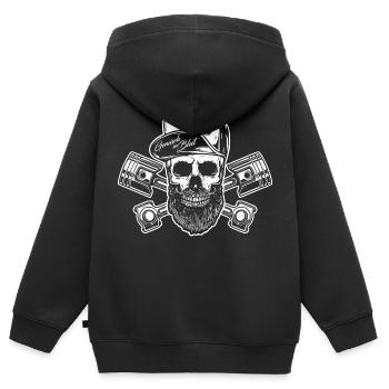 Simson S51 - Mélange dans le sang - Visseuse Skull - Sweat Premium à capuche zippé enfant bio - noir - Dos - AI Model Kid Male (0cm)