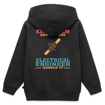 Funny Electrical Engineering Quote for Electrical - Kids Premium Organic Zip-up Hoodie - black - Back - AI Model Kid Male (0cm)