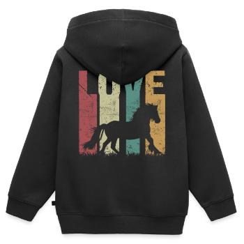 Tinker Horse Vintage Love - Kids Premium Organic Zip-up Hoodie - black - Back - AI Model Kid Male (0cm)