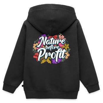 Naturschutz Erde Klimawandel - Kinder Premium Organic Zip Hoodie - Schwarz - Hinten - AI Model Kid Male (0cm)