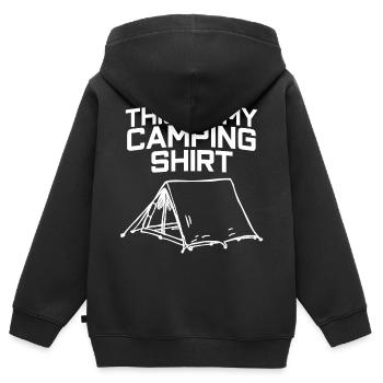 Camping Camping Camping Tente - Sweat Premium à capuche zippé enfant bio - noir - Dos - AI Model Kid Male (0cm)