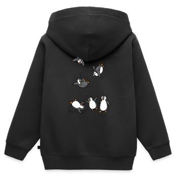 Pinguin - Kinder Premium Organic Zip Hoodie - Schwarz - Hinten - AI Model Kid Male (0cm)