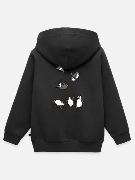 Pinguin - Kinder Premium Organic Zip Hoodie - Schwarz