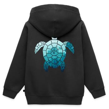 Schildkröte - Kinder Premium Organic Zip Hoodie - Schwarz - Hinten - AI Model Kid Male (0cm)