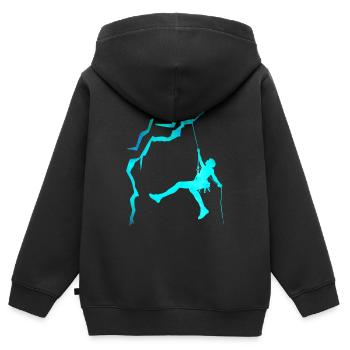 Klettern / Kletterer - Kinder Premium Organic Zip Hoodie - Schwarz - Hinten - AI Model Kid Male (0cm)