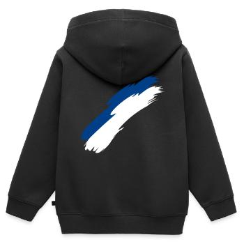 Finlande - Sweat Premium à capuche zippé enfant bio - noir - Dos - AI Model Kid Male (0cm)