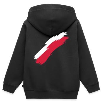 Pologne - Sweat Premium à capuche zippé enfant bio - noir - Dos - AI Model Kid Male (0cm)