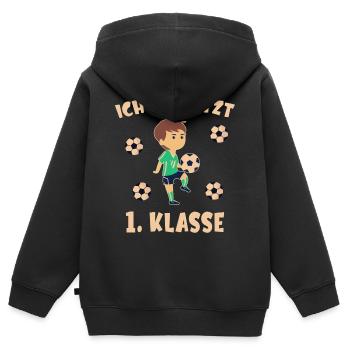 Schulkind Einschulung Schulanfang schulanfänger - Kinder Premium Organic Zip Hoodie - Schwarz - Hinten - AI Model Kid Male (0cm)