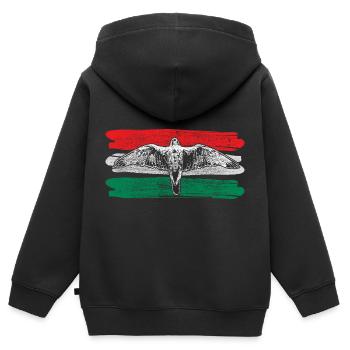 Ungarn Europa Heimat Geschenkidee - Kinder Premium Organic Zip Hoodie - Schwarz - Hinten - AI Model Kid Male (0cm)