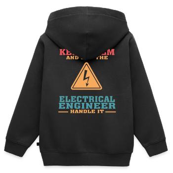 Funny Electrical Engineering Quote for Electrical - Kids Premium Organic Zip-up Hoodie - black - Back - AI Model Kid Male (0cm)