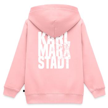 karl marx stadt - Kinder Premium Organic Zip Hoodie - Rosa - Hinten - AI Model Kid Female (0cm)