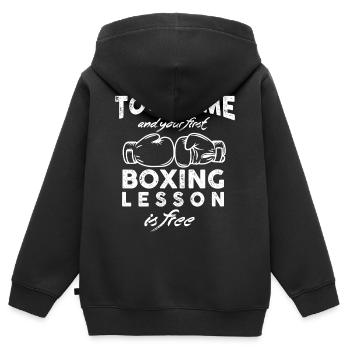 Don´t touch - Kinder Premium Organic Zip Hoodie - Schwarz - Hinten - AI Model Kid Male (0cm)