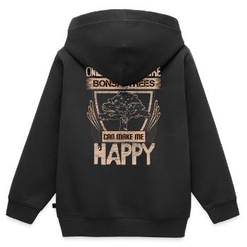 Bonsai Asien - Kinder Premium Organic Zip Hoodie - Schwarz - Hinten - AI Model Kid Male (0cm)