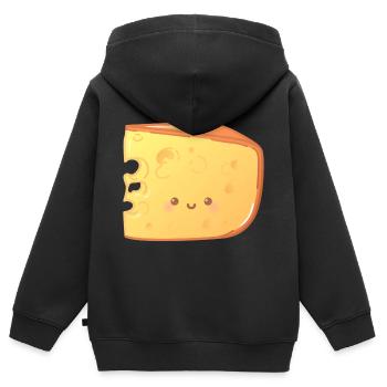 Fromage - Sweat Premium à capuche zippé enfant bio - noir - Dos - AI Model Kid Male (0cm)