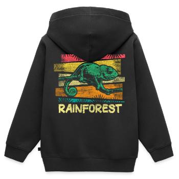 Forêt tropicale Recherche Cadeau - Sweat Premium à capuche zippé enfant bio - noir - Dos - AI Model Kid Male (0cm)