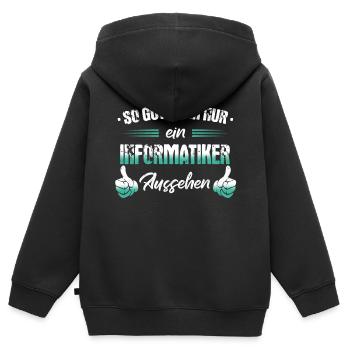 Informatiker Programmierer Informatik Spruch - Kinder Premium Organic Zip Hoodie - Schwarz - Hinten - AI Model Kid Male (0cm)