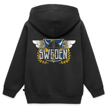 Schweden Berge Europäische Union - Kinder Premium Organic Zip Hoodie - Schwarz - Hinten - AI Model Kid Male (0cm)