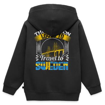 Schweden Herkunft - Kinder Premium Organic Zip Hoodie - Schwarz - Hinten - AI Model Kid Male (0cm)