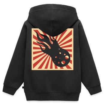 Japon Comète Astéroïde Astronomie Corps Céleste - Sweat Premium à capuche zippé enfant bio - noir - Dos - AI Model Kid Male (0cm)