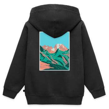 Vanoise Nationalpark WPA Poster Art Deco - Kinder Premium Organic Zip Hoodie - Schwarz - Hinten - AI Model Kid Male (0cm)