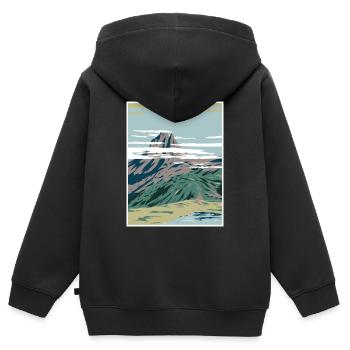 Pyrenäen Nationalpark WPA Poster Art Deco - Kinder Premium Organic Zip Hoodie - Schwarz - Hinten - AI Model Kid Male (0cm)
