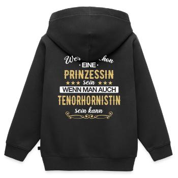 Tenorhorn Blasinstrument Tenorhornistin Spruch - Kinder Premium Organic Zip Hoodie - Schwarz - Hinten - AI Model Kid Male (0cm)