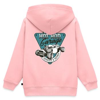 Hot Rod - Voitures de course classiques - sombre - Sweat Premium à capuche zippé enfant bio - rose - Dos - AI Model Kid Female (0cm)