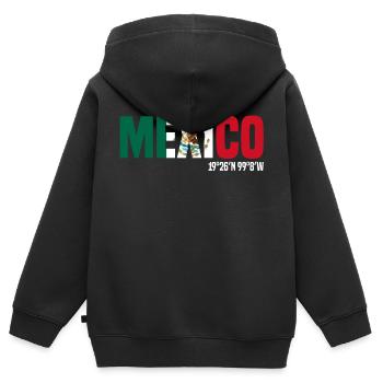 Mexiko - Kinder Premium Organic Zip Hoodie - Schwarz - Hinten - AI Model Kid Male (0cm)