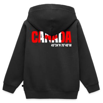 Kanada - Kinder Premium Organic Zip Hoodie - Schwarz - Hinten - AI Model Kid Male (0cm)