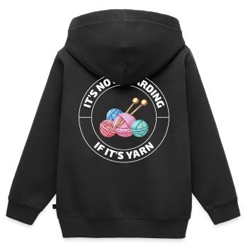 Crochet Crochet Crocheter Drôle - Sweat Premium à capuche zippé enfant bio - noir - Dos - AI Model Kid Male (0cm)