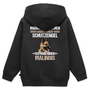 Malinois Hund Hundehalter - Kinder Premium Organic Zip Hoodie - Schwarz - Hinten - AI Model Kid Male (0cm)