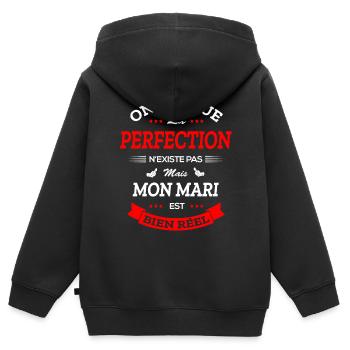 MARI PARFAIT - Sweat Premium à capuche zippé enfant bio - noir - Dos - AI Model Kid Male (0cm)