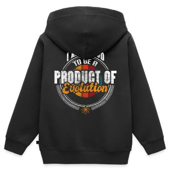 Evolution Man History Gift Idea - Kids Premium Organic Zip-up Hoodie - black - Back - AI Model Kid Male (0cm)