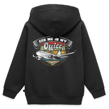 Pilot Fliegen - Kinder Premium Organic Zip Hoodie - Schwarz - Hinten - AI Model Kid Male (0cm)