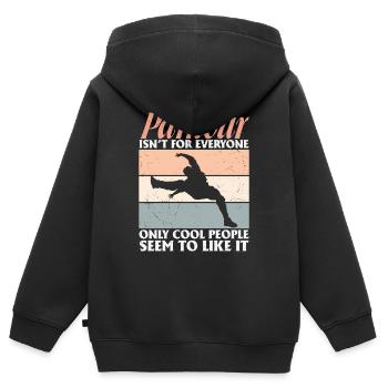 Parkour ist nicht jedermanns Sache Parkour-Liebhaber - Kinder Premium Organic Zip Hoodie - Schwarz - Hinten - AI Model Kid Male (0cm)