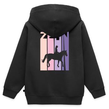 10 Geburtstag Pferde Reiten Reiterin - Kinder Premium Organic Zip Hoodie - Schwarz - Hinten - AI Model Kid Male (0cm)