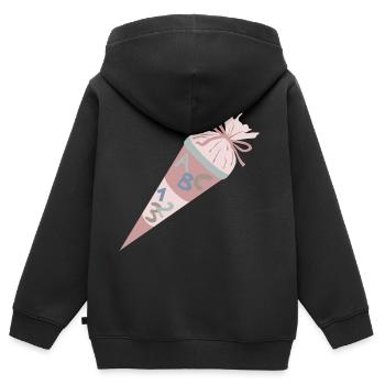Cartable Rose - Sweat Premium à capuche zippé enfant bio - noir - Dos - AI Model Kid Male (0cm)