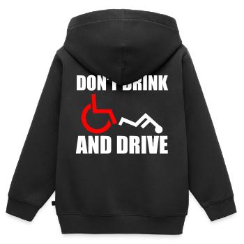 Rollstuhl Humor Behinderte - Kinder Premium Organic Zip Hoodie - Schwarz - Hinten - AI Model Kid Male (0cm)