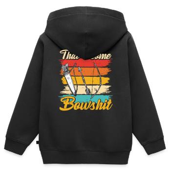 That’S Some Bowshit Funny Archery Quote - Kids Premium Organic Zip-up Hoodie - black - Back - AI Model Kid Male (0cm)