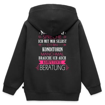 Konditorin Konditorei Kuchen Torte Beruf Spruch - Kinder Premium Organic Zip Hoodie - Schwarz - Hinten - AI Model Kid Male (0cm)